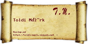 Toldi Márk névjegykártya